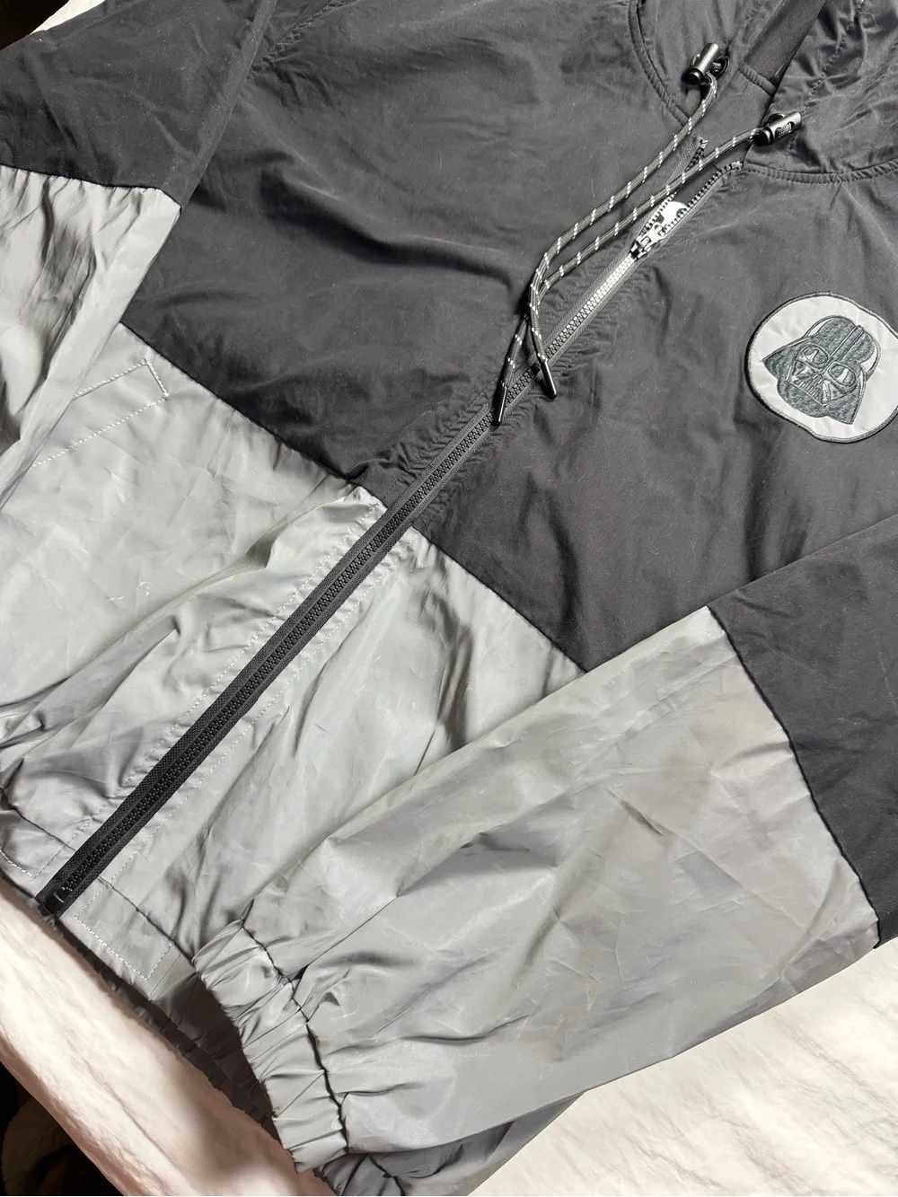 Star Wars Men's Black & Gray Hooded Windbreaker Jacket